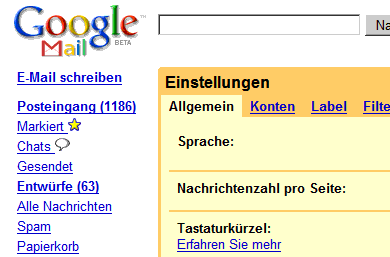 Google Mail Einstellung