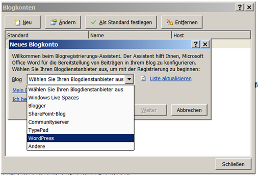 Blog mit Word 2007 Bild 2