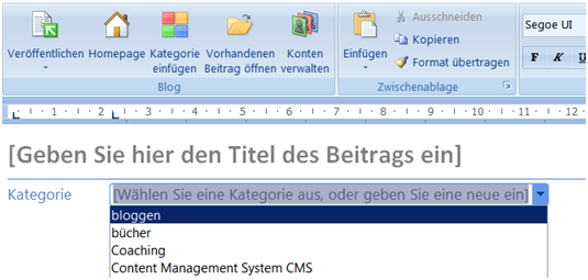Blog mit Word 2007 Bild 4