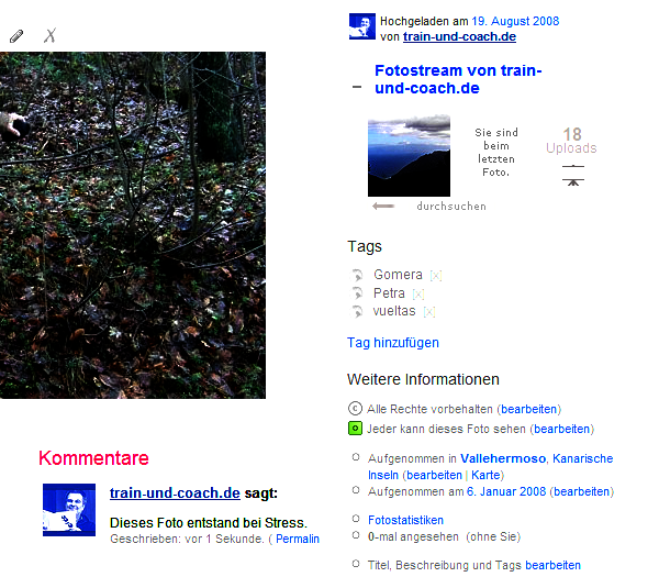flickr-bearbeitung Schlagworte und Geodaten bei Flickr