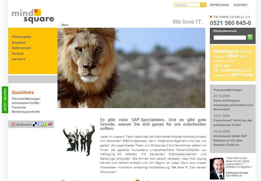 mindsquare-Startseite
