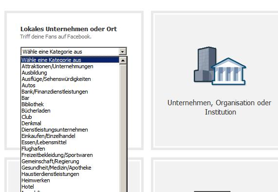 Facebook für Unternehmen Kategorie Facebook für Unternehmen Kategorie