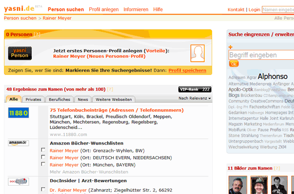 Reputationsmanagement zum Selbstmarketing Selbstmarketing durch Personensuchmaschine